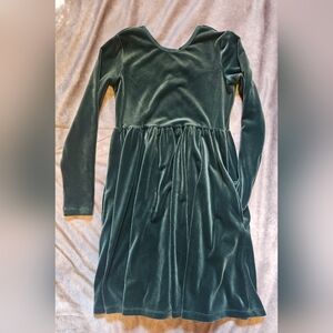 Hanna Andersson Forest Green Velvet Dress